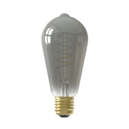 Calex Titanium Spiral Pear Dimmable LED Flex Filament Bulb E27 4W ST64