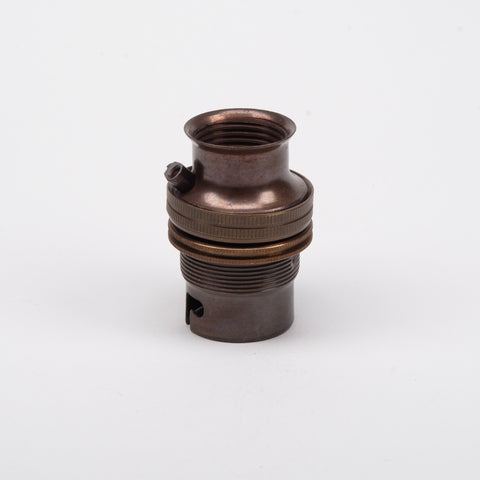 Bayonet Period Lampholder for 20mm Conduit - Old English Brass