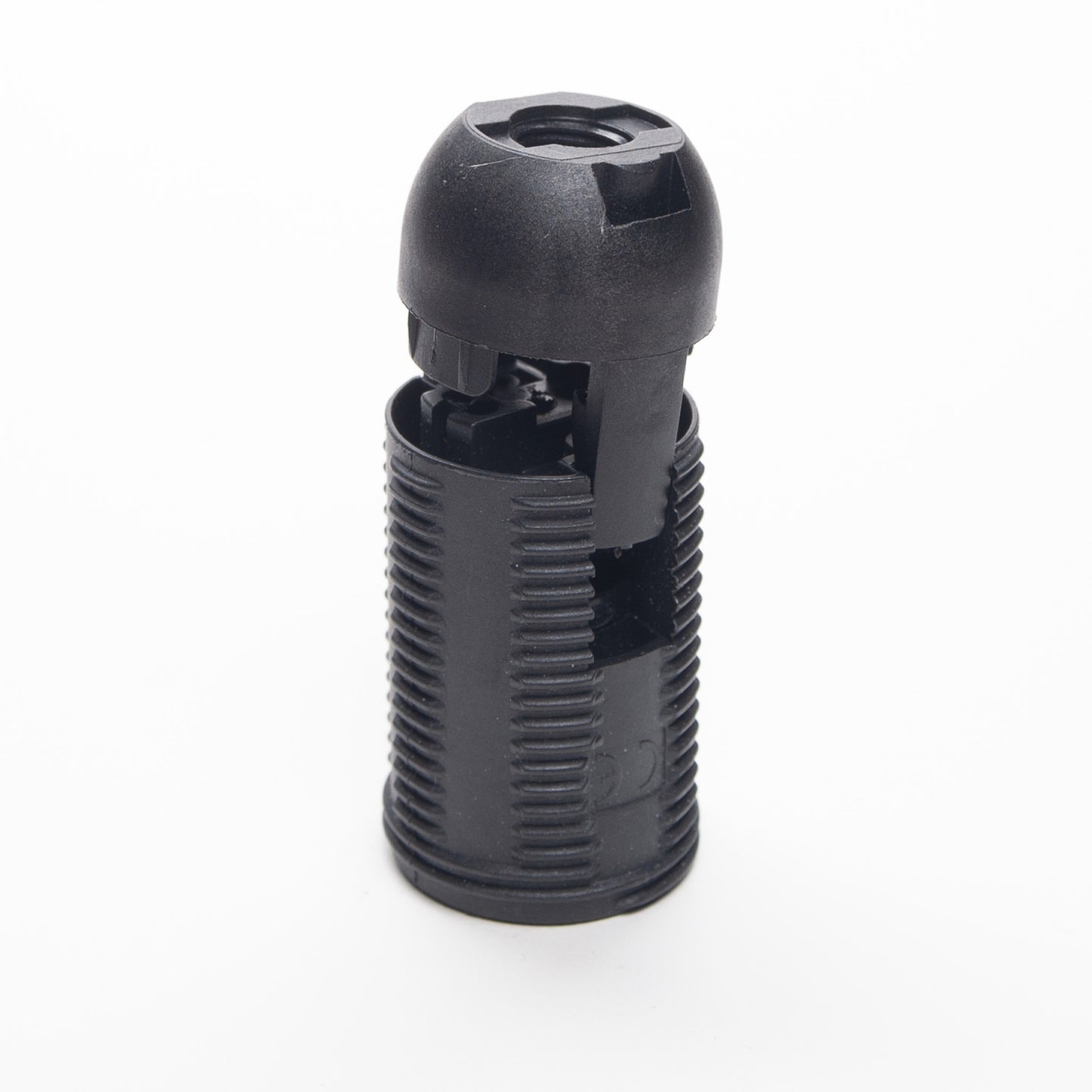 Black Plastic E14 SES Clip Together Threaded Skirt Edison Screw Lampholder without shade rings
