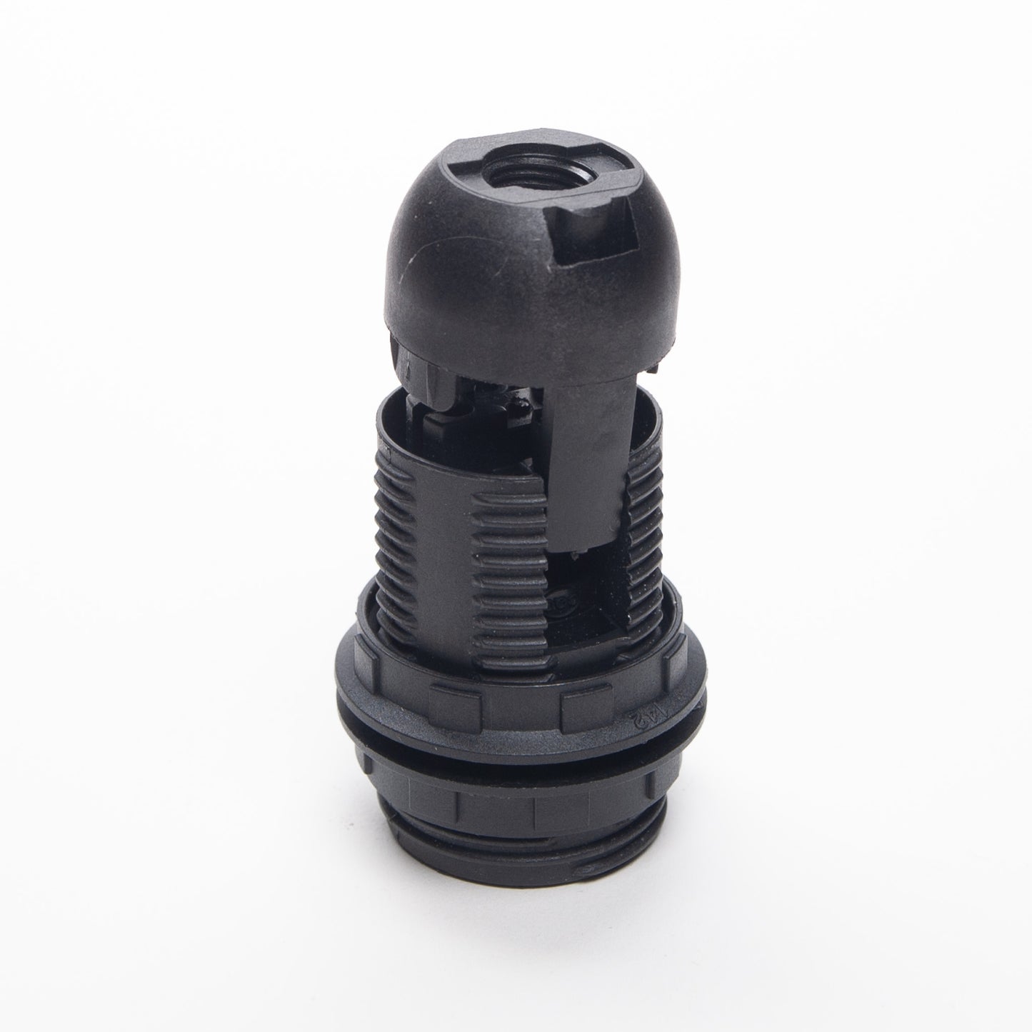 Black Plastic E14 SES Clip Together Threaded Skirt Edison Screw Lampholder with shade rings