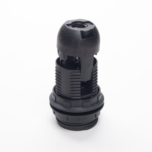 Black Plastic E14 SES Clip Together Threaded Skirt Edison Screw Lampholder with shade rings