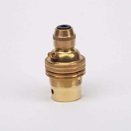 Bayonet Period Lampholder with Integral cord grip - Brass