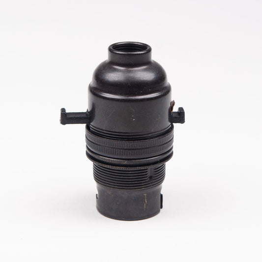1\2" Threaded Switched Bayonet Period Lampholder with grip - Bronze