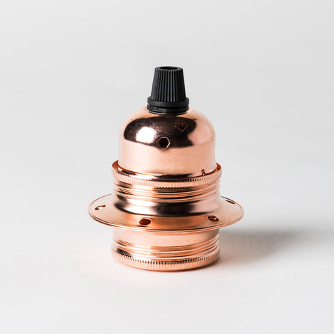 E27 Wide Ring Lampholder with grip - Copper