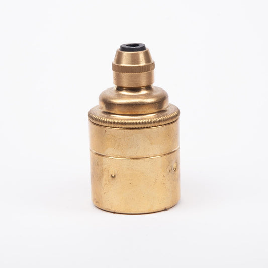 E27 Integral Grip Plain Skirt Lampholder - Brass