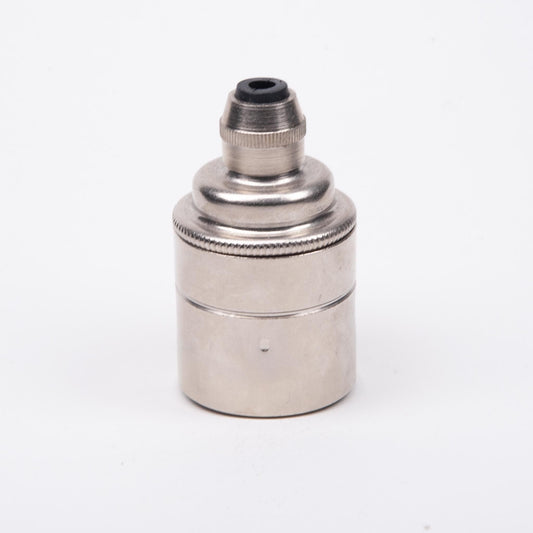 E27 Integral Grip Plain Skirt Lampholder - Nickel