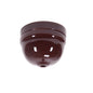 A glossy dark brown plastic dome-shaped ceiling rose component with a circular base and a small hole on top, photographed on a plain white background.