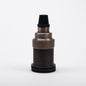 E14 Solid Brass Lampholder with grip - Brushed Antique Brass