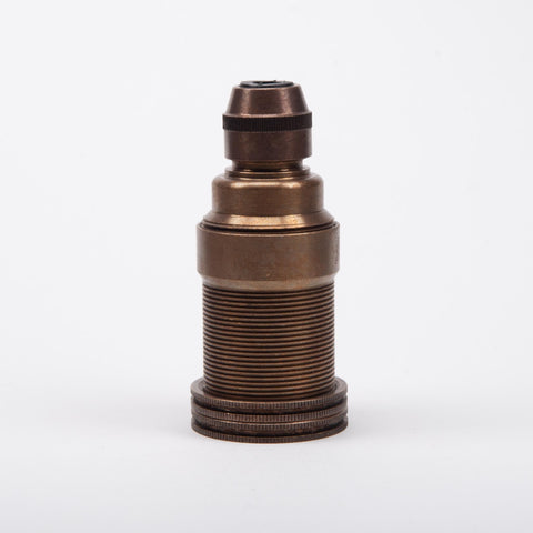 E14 Solid Brass Lampholder with Integral grip - Old English Brass
