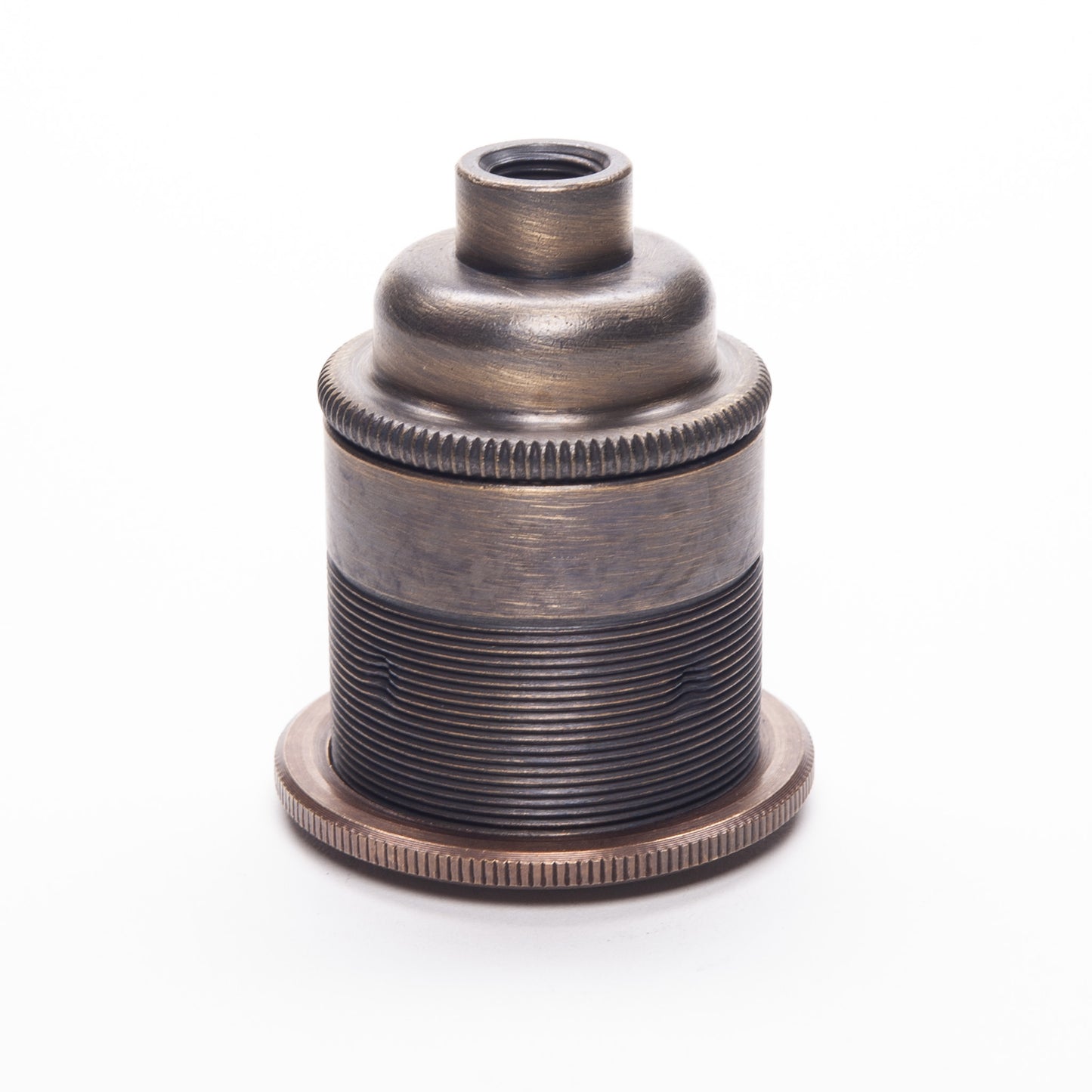 E27 ES Edison Screw Brushed Antique Brass Period   Lampholder M10 Threaded with shade ring