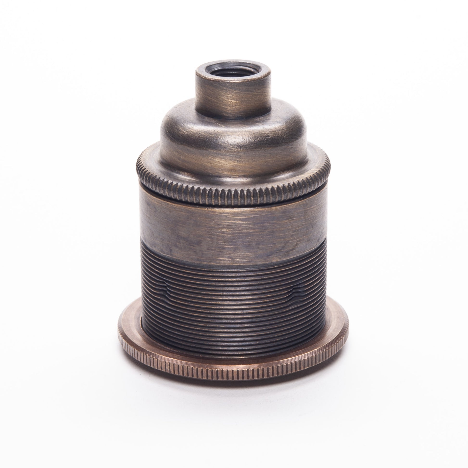 E27 ES Edison Screw Brushed Antique Brass Period   Lampholder M10 Threaded with shade ring