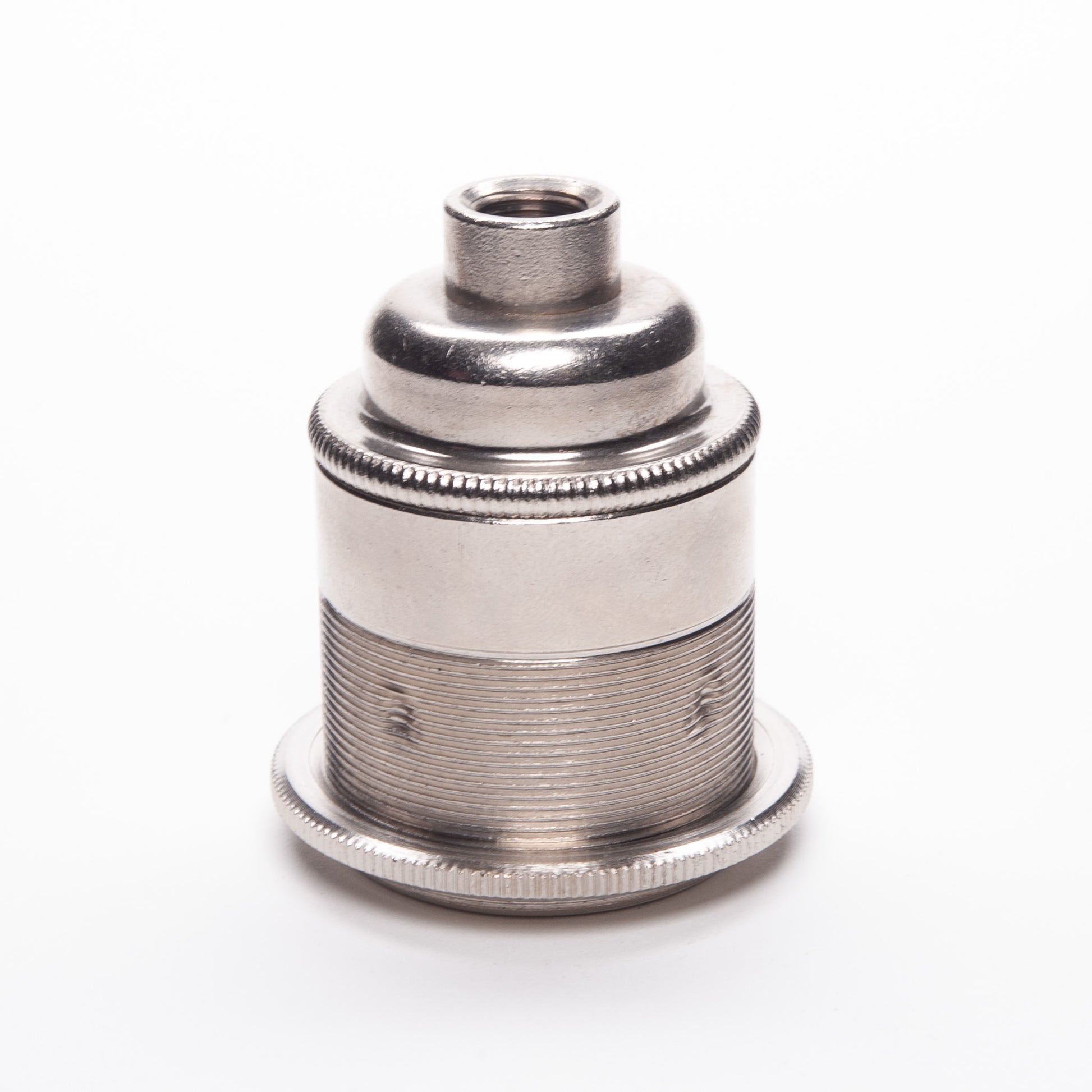 E27 ES Edison Screw Nickel Period   Lampholder M10 Threaded with shade ring