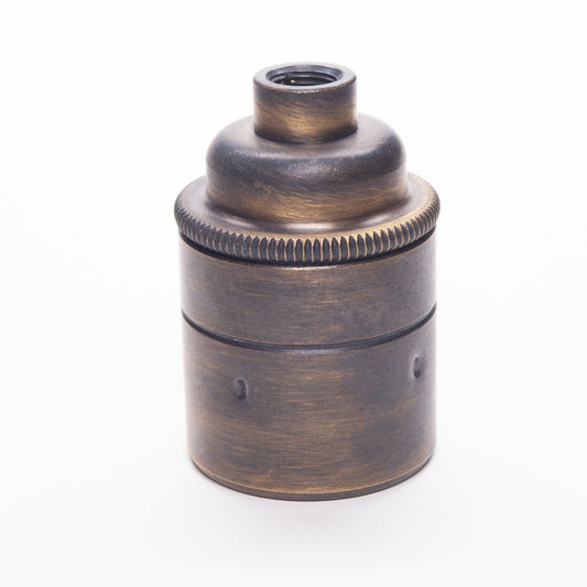 E27 Plain Skirt Lampholder M10 Threaded - Brushed Antique Brass