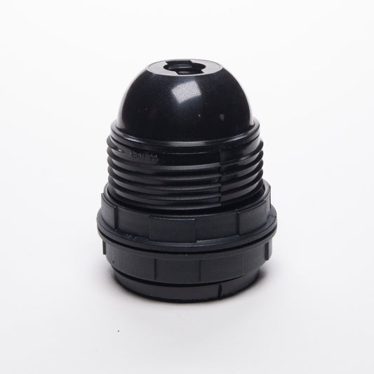 E27 Black Plastic Lampholder M10 Threaded