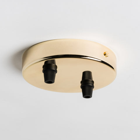 Brass 100mm Ceiling Rose - 2 Outlet