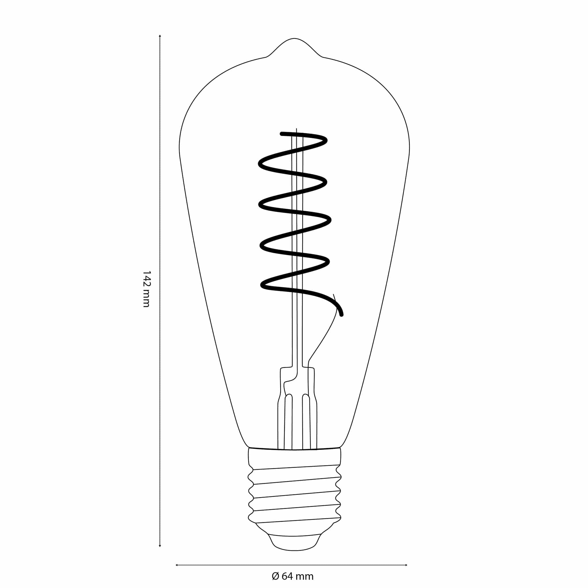 Lot de 3 Ampoules LED Vintage E27 ST64 V-TAC 5W Ambrée Filament VT-2065 - FS