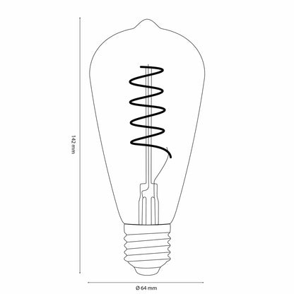 Vintlux E27 Dimmable LED Filament Lamp 4W ST64 265lm 2200K Karu Edison Gold