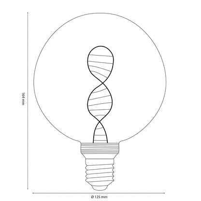 Vintlux E27 Dimmable LED Filament Lamp 4W G125 110lm 1800K Kyodai DNA Globe XL Gold