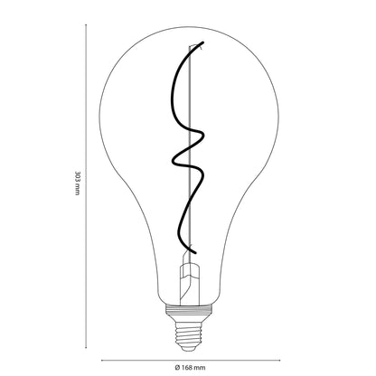 Vintlux E27 Dimmable LED Filament Lamp 4W AG165 265lm 2200K Kyodai Fira Pear XXL Gold