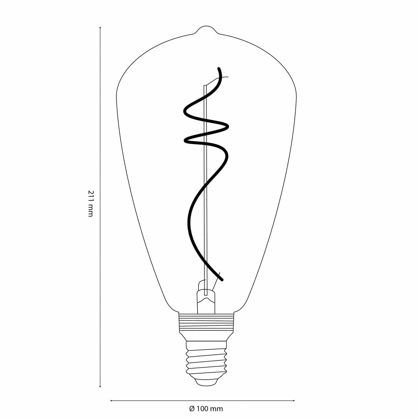 Vintlux E27 Dimmable LED Filament Lamp 4W SF100 265lm 2200K Kyodai Fluxx Edison XL Gold