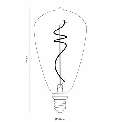 Vintlux E27 Dimmable LED Filament Lamp 4W SF100 265lm 2200K Kyodai Fluxx Edison XL Gold