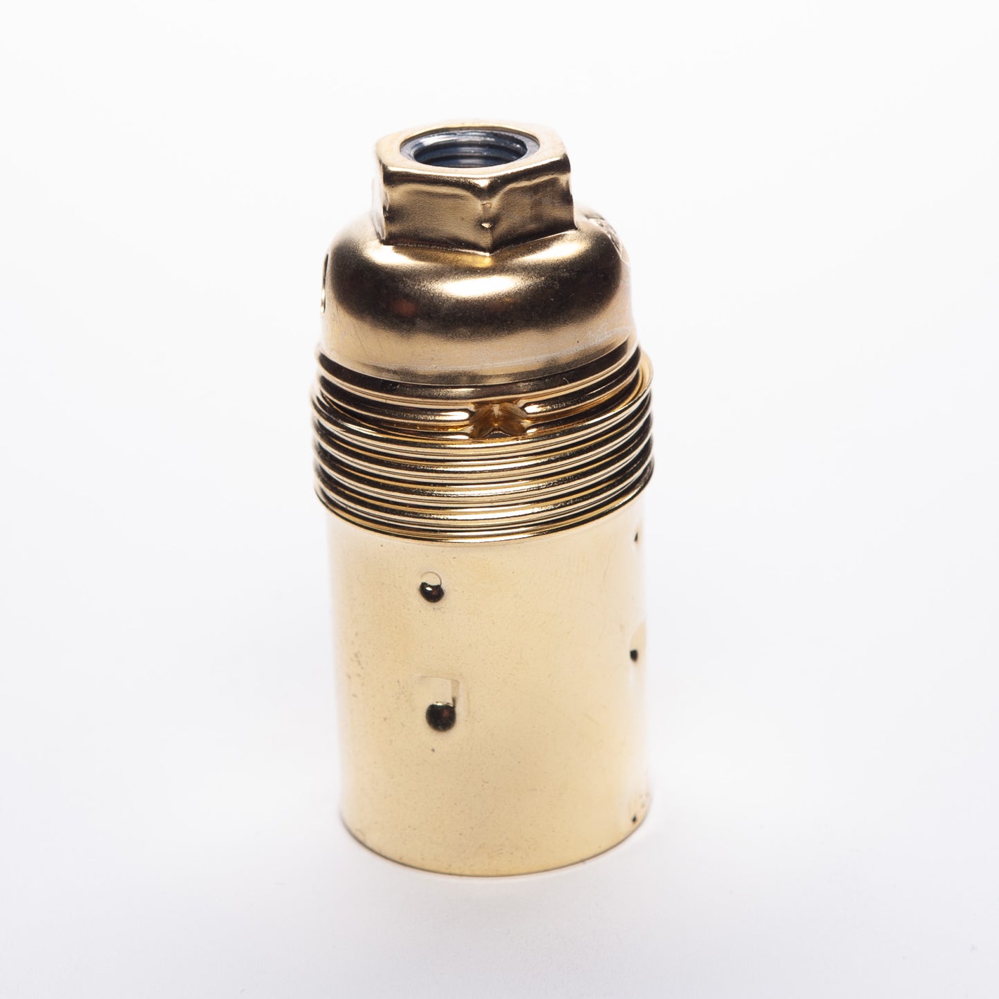 E14 Plated Brass Plain Skirt Lampholder M10 Threaded