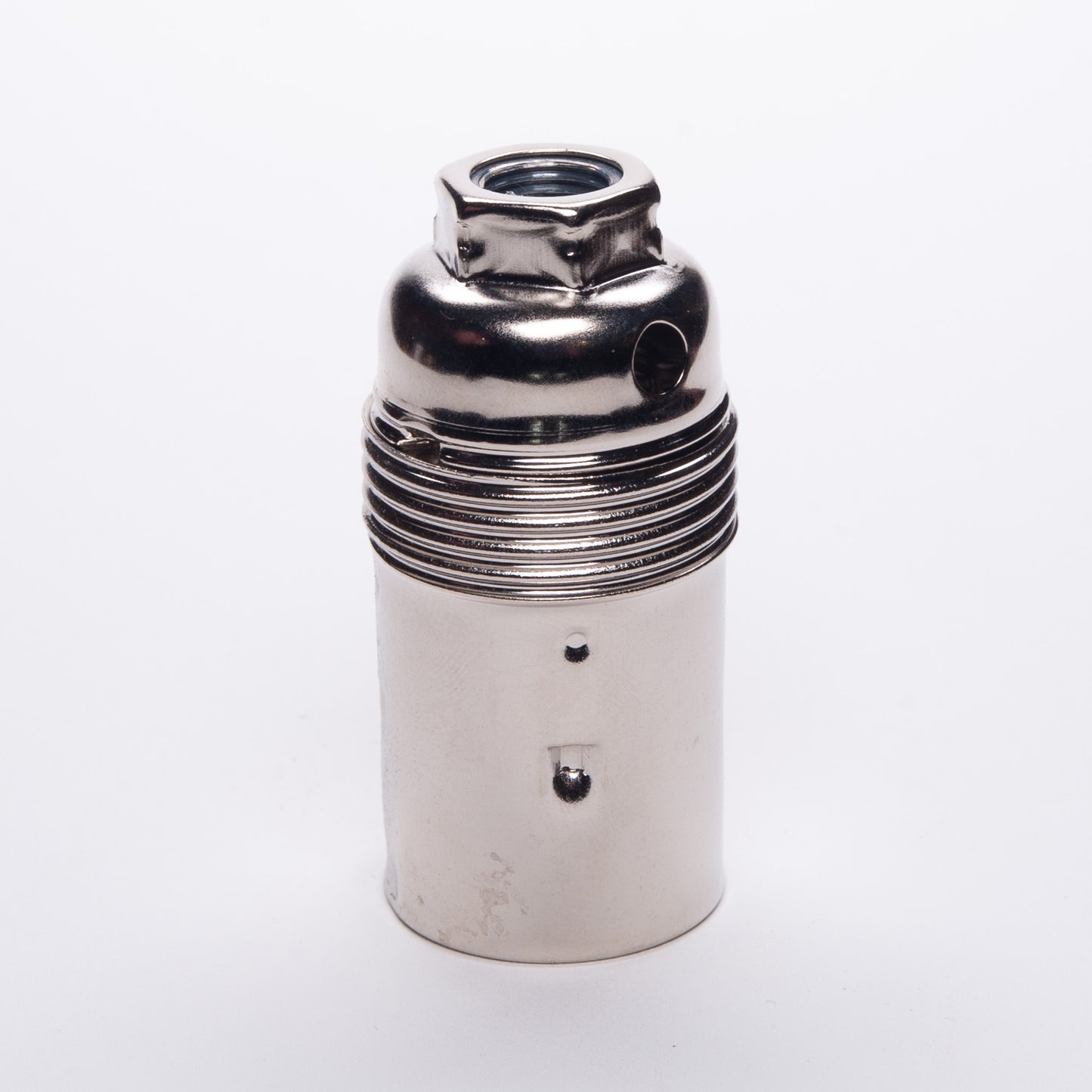 E14 Plated Nickel Plain Skirt Lampholder M10 Threaded