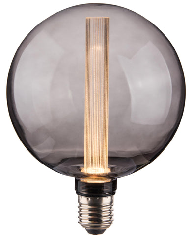 Vintlux E27 Dimmable LED Filament Lamp 2.3W G125 50lm 1800K Rainn Globe XL Smoke