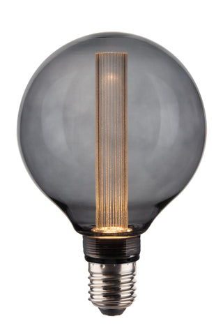 Vintlux E27 Dimmable LED Filament Lamp 2.3W G95 50lm 1800K Rainn Globe Smoke