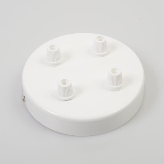 White Steel 100mm Ceiling Rose - 4 Outlets