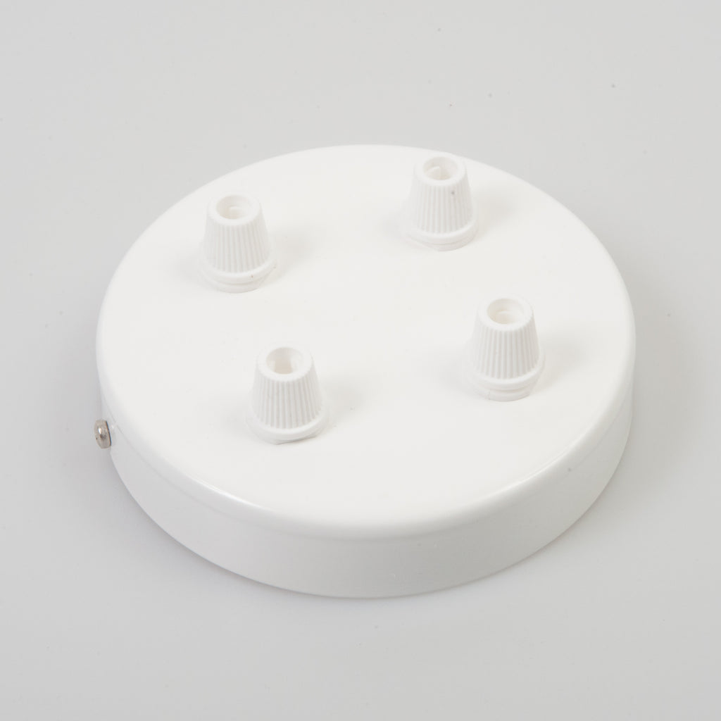White Steel 100mm Ceiling Rose - 4 Outlets