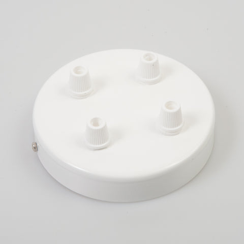 White Steel 100mm Ceiling Rose - 4 Outlets