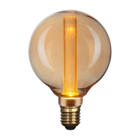 Vintlux E27 Dimmable LED Filament Lamp 2.3W G95 120lm 2200K Rainn Globe Gold