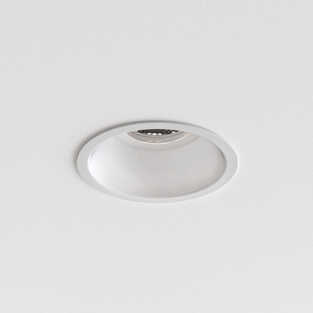 Minima Slimline Round Fixed Fire-Rated IP65 - Matt White