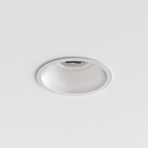 Minima Slimline Round Fixed Fire-Rated IP65 - Matt White