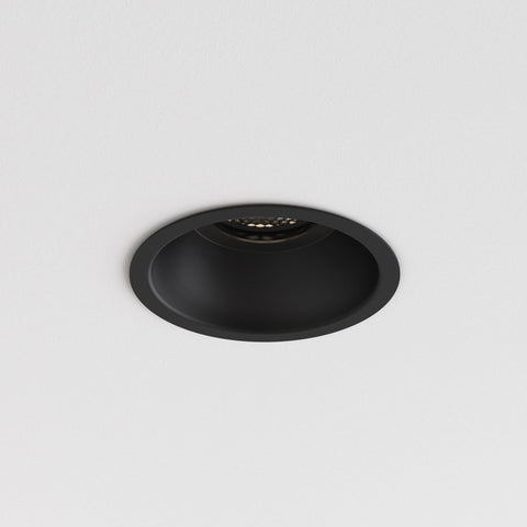 Minima Slimline Round Fixed Fire-Rated IP65 - Matt Black