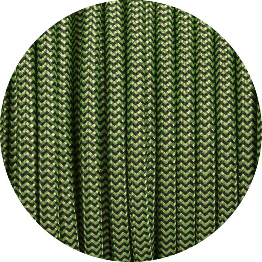 Apple Green & Black Round Fabric Cable