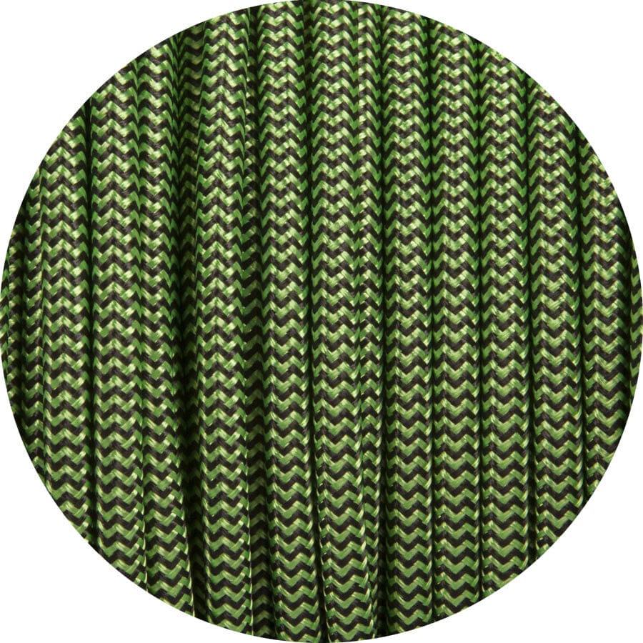 Apple Green & Black Round Fabric Cable