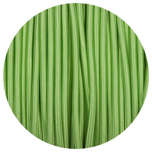 Apple Green Round Fabric Braided Cable - Enamel Shades