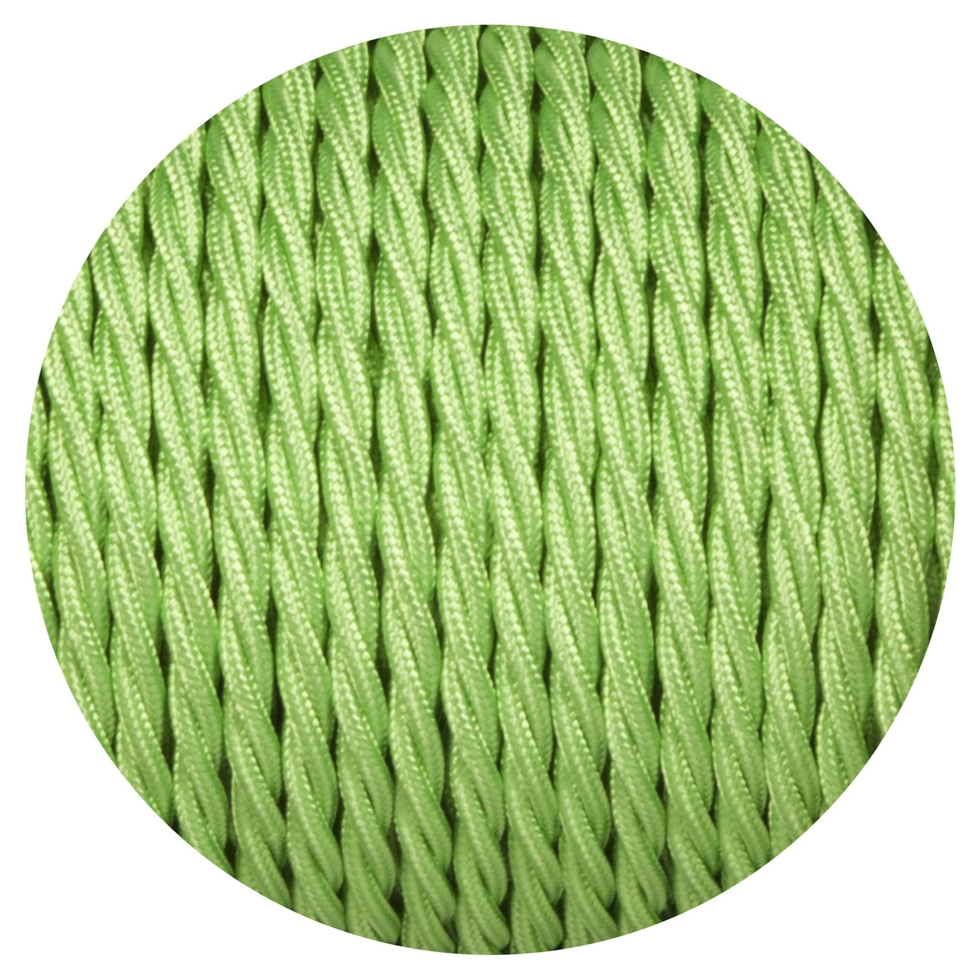 Apple Green Twisted Fabric Braided Cable - Enamel Shades