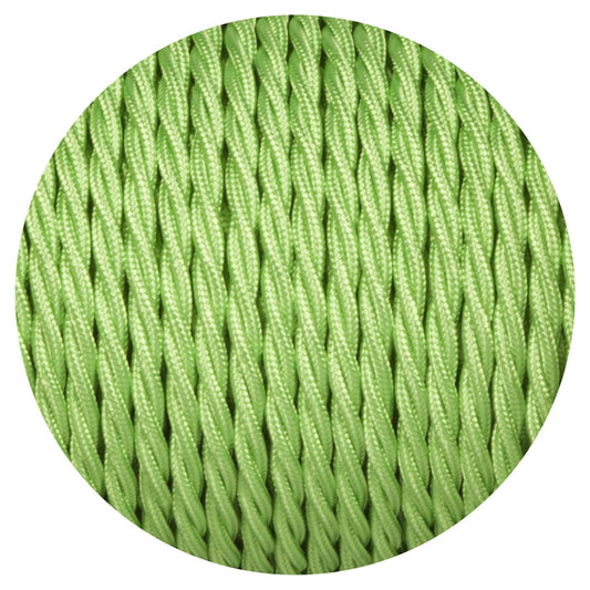 Apple Green Twisted Fabric Braided Cable - Enamel Shades