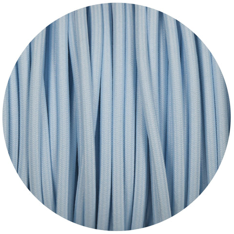 Baby Blue Round Fabric Braided Cable