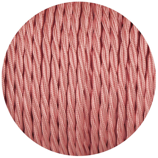 Baby Pink Twisted Fabric Braided Cable - Enamel Shades