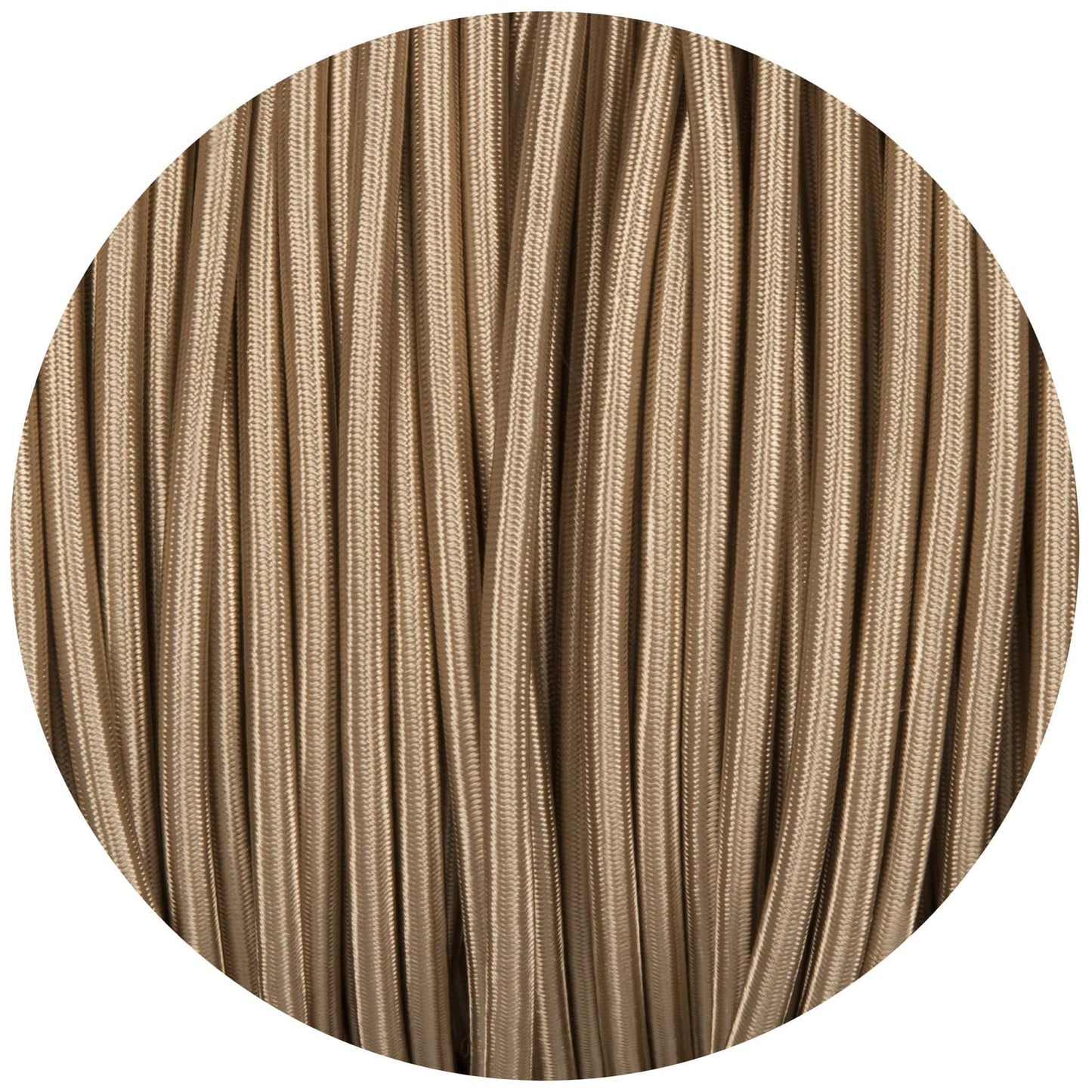 Beige Round Fabric Braided Cable - Enamel Shades