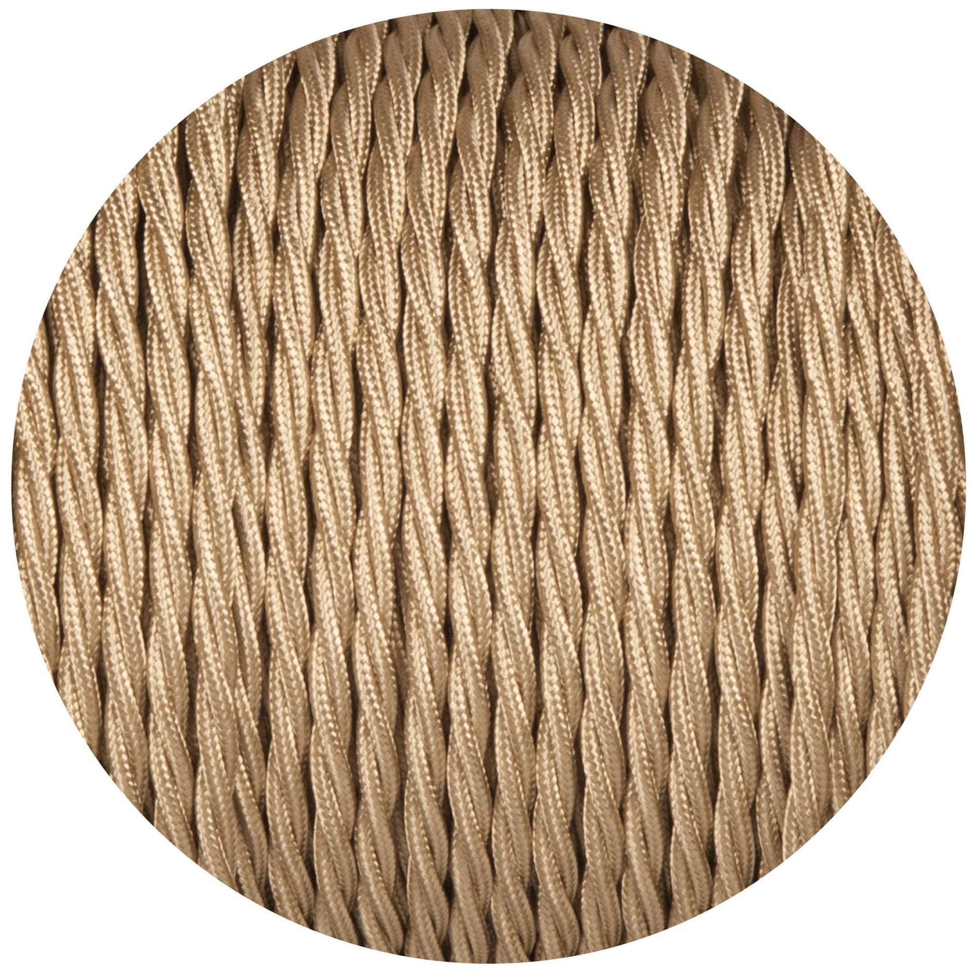 Beige Twisted Fabric Braided Cable - Enamel Shades