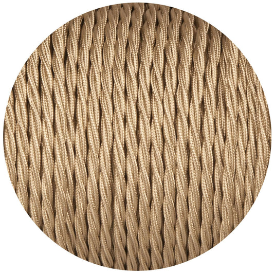 Beige Twisted Fabric Braided Cable - Enamel Shades