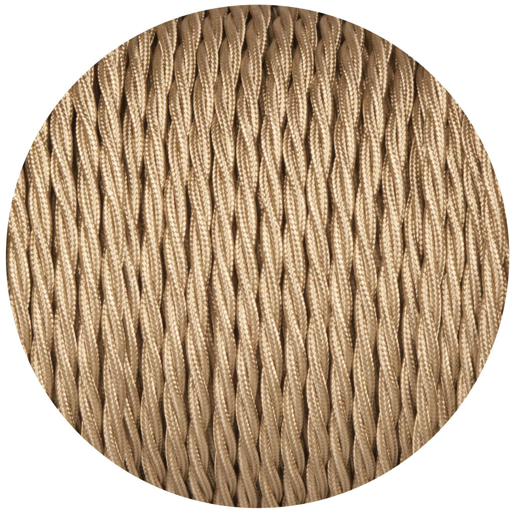 Beige Twisted Fabric Braided Cable