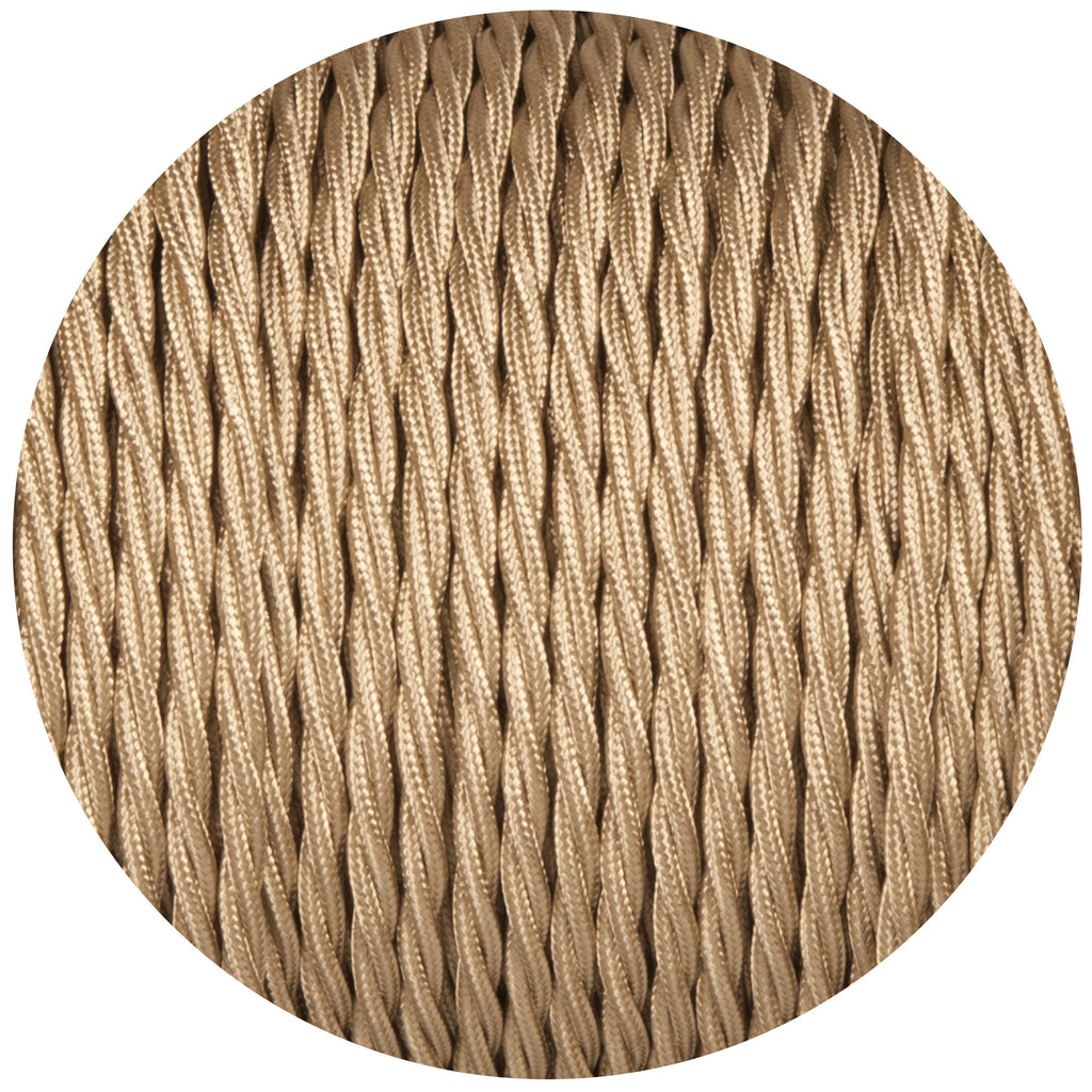 Beige Twisted Fabric Braided Cable