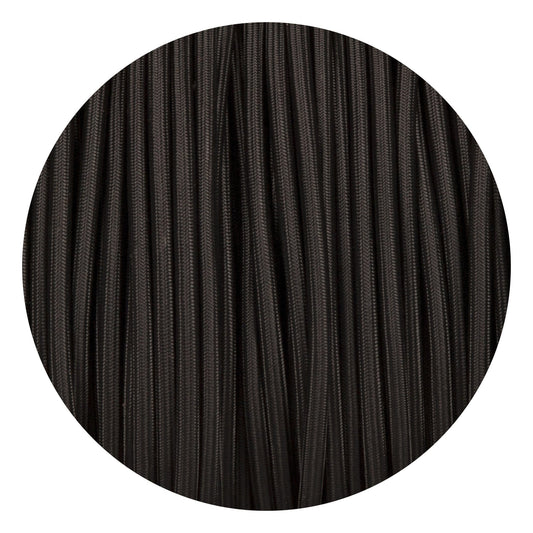 Black Round Fabric Braided Cable - Enamel Shades