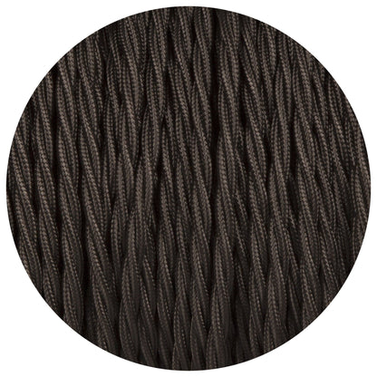 Black Twisted Fabric Braided Cable - Enamel Shades